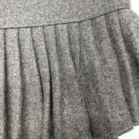 GAP VINTAGE Charcoal Gray Virgin Wool Skirt W 4 Pleated Bottom Side Zip Lined - Picture 6 of 15